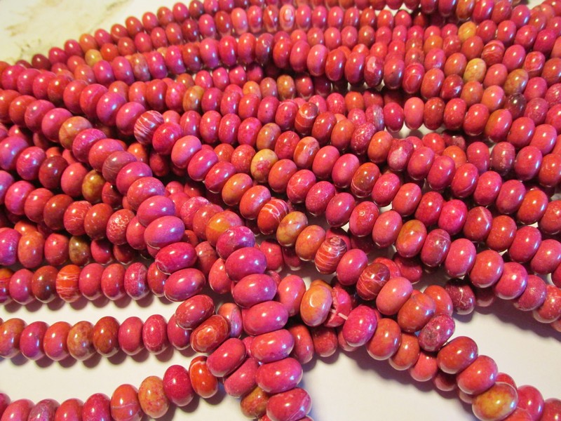(image for) Rose Jasper Rondelle beads #1521